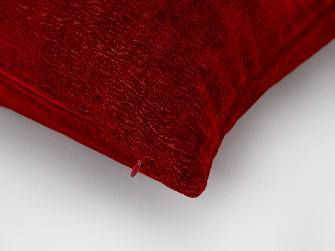 Warm Red Textured Pillow Cover