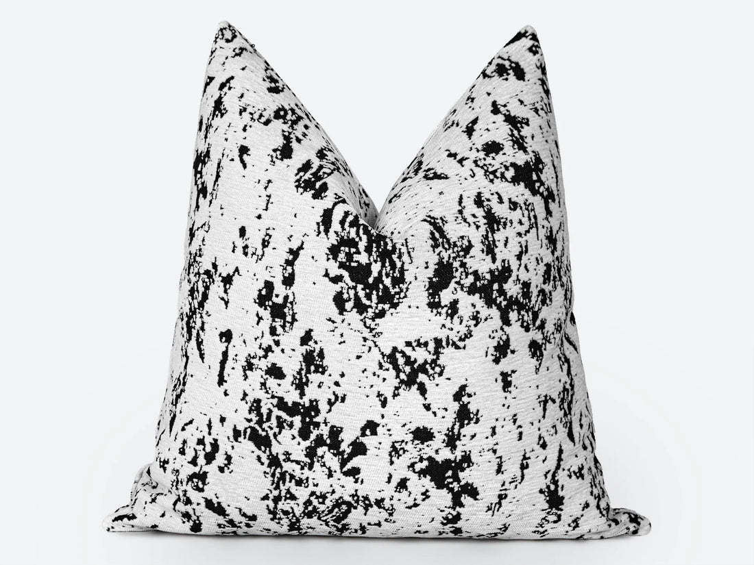 White Abstract Textured Pillow Cover