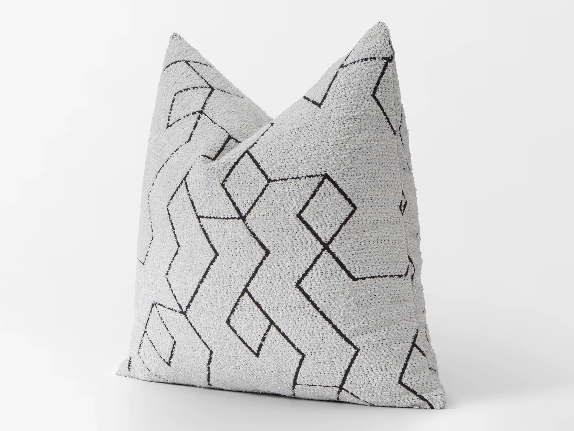 Off White and Black Geometric Pillow Cover