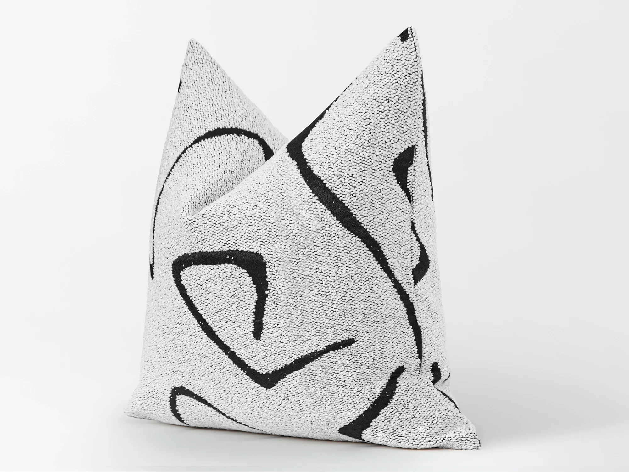 White Graffito Pillow Cover – Amorphous