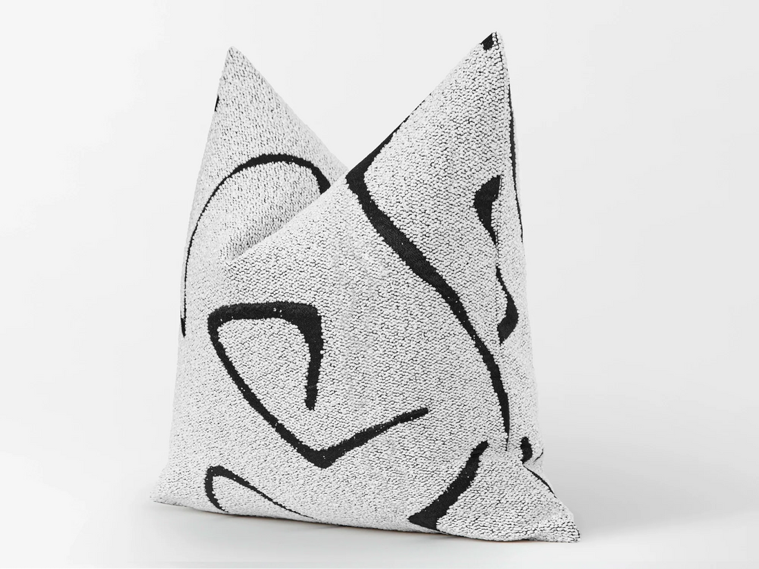 White Graffito Pillow Cover – Amorphous