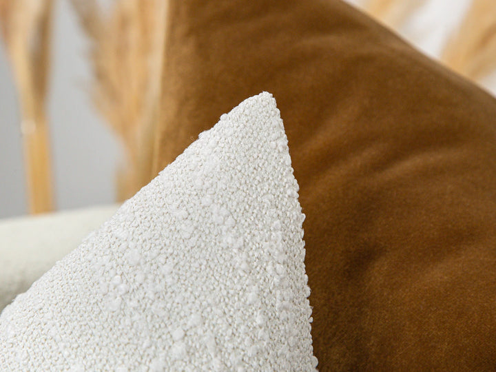Boho Boucle Throw Pillow Cover