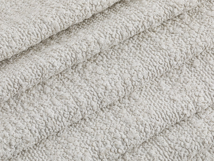 White Boucle Upholstery Fabric - Textured & Cozy