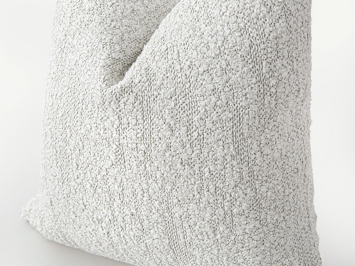 White Boho Boucle Pillow Cover
