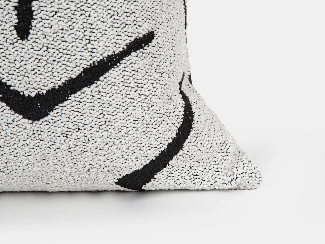 White Graffito Pillow Cover – Amorphous