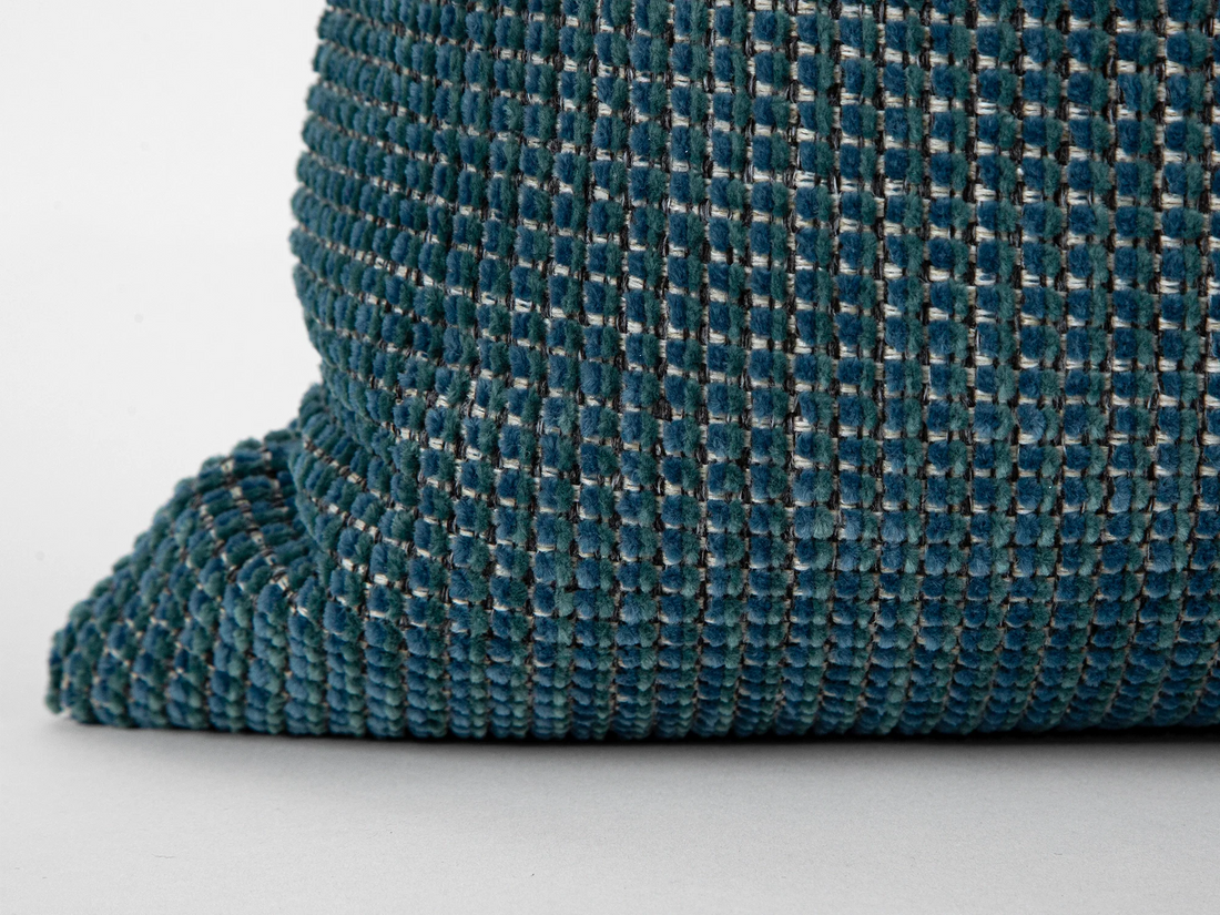 Dark Teal Woven Pillow Cover