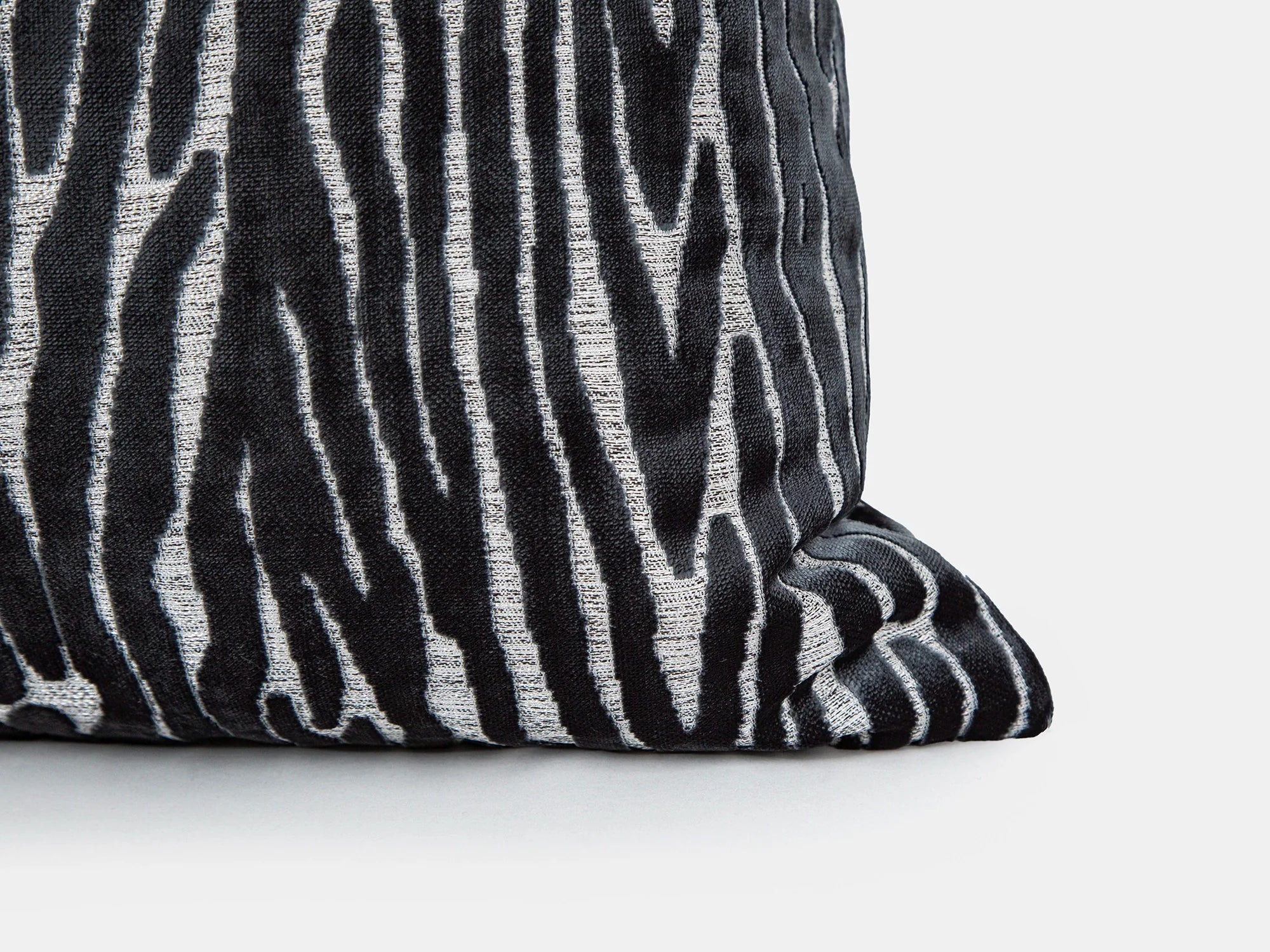Textured Zebra Velvet Pillow Cover