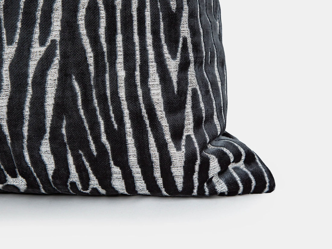 Textured Zebra Velvet Pillow Cover