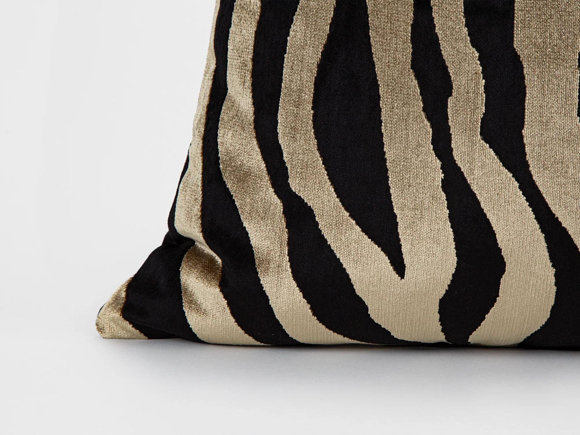 Antique Gold Zebra Velvet Pillow Cover