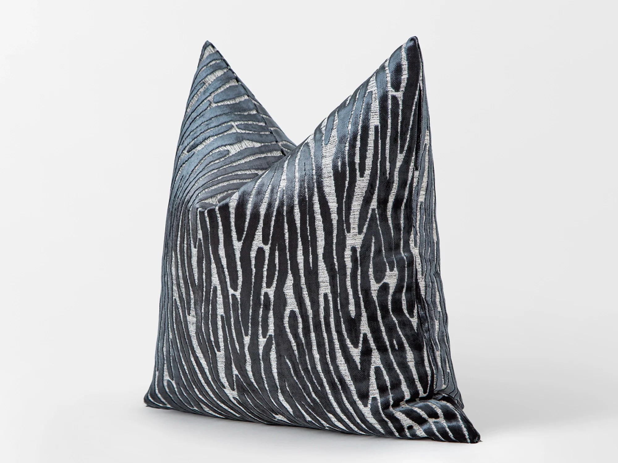 Textured Zebra Velvet Pillow Cover