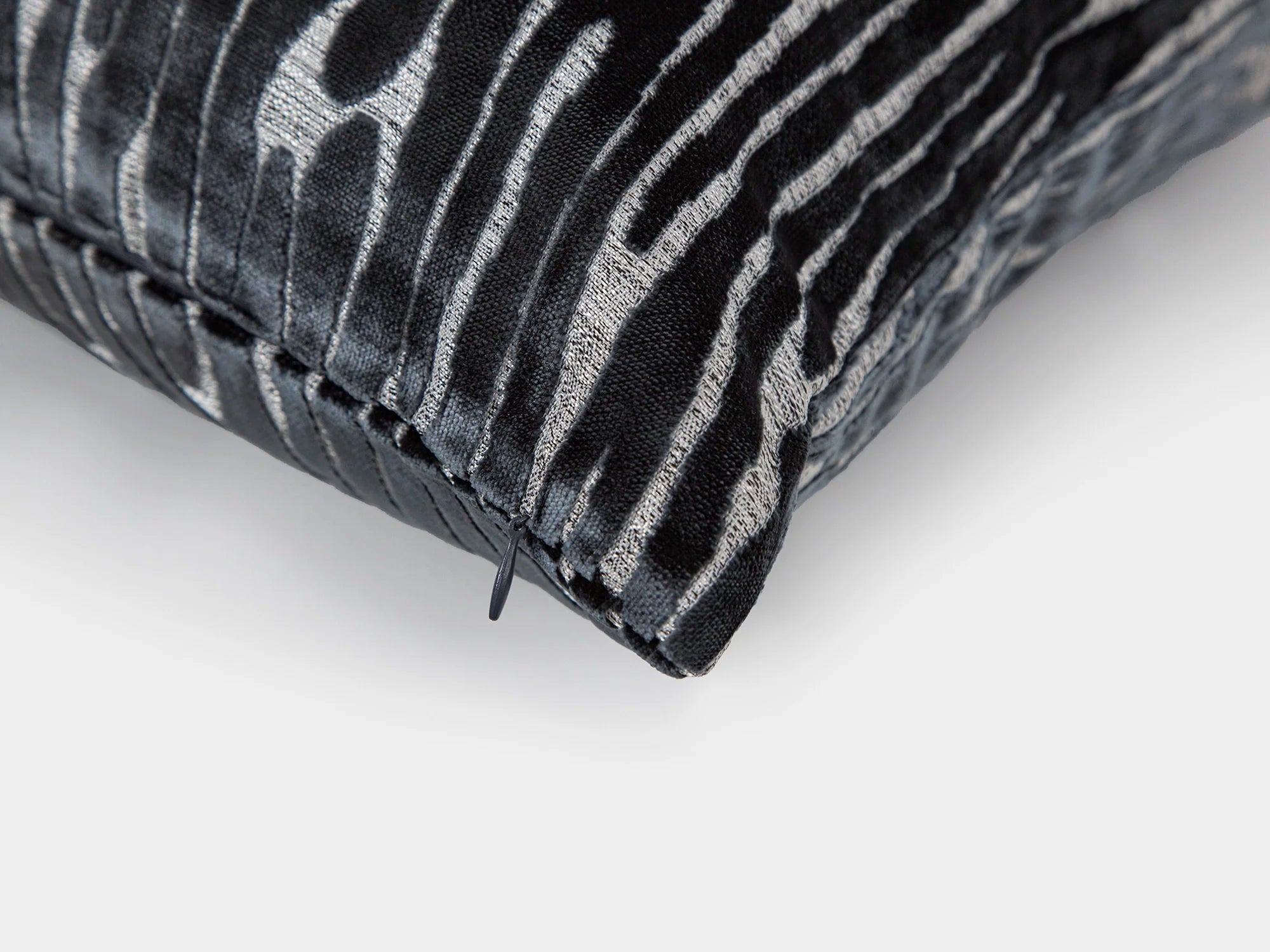 Textured Zebra Velvet Pillow Cover