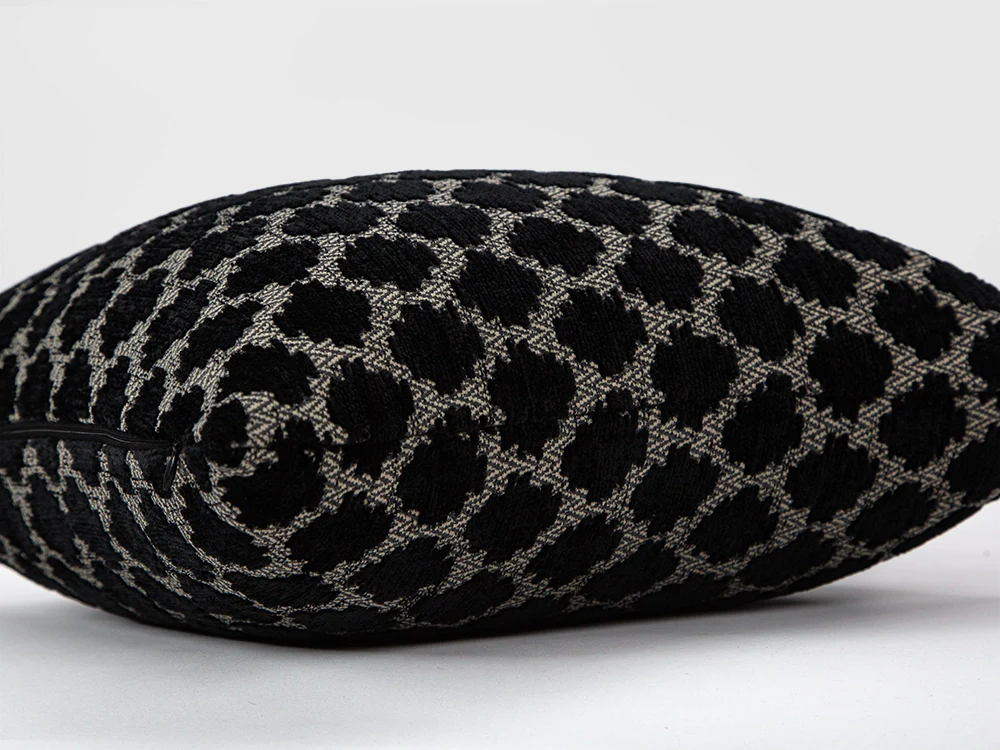 Black Dotted Textured Pillow Cover